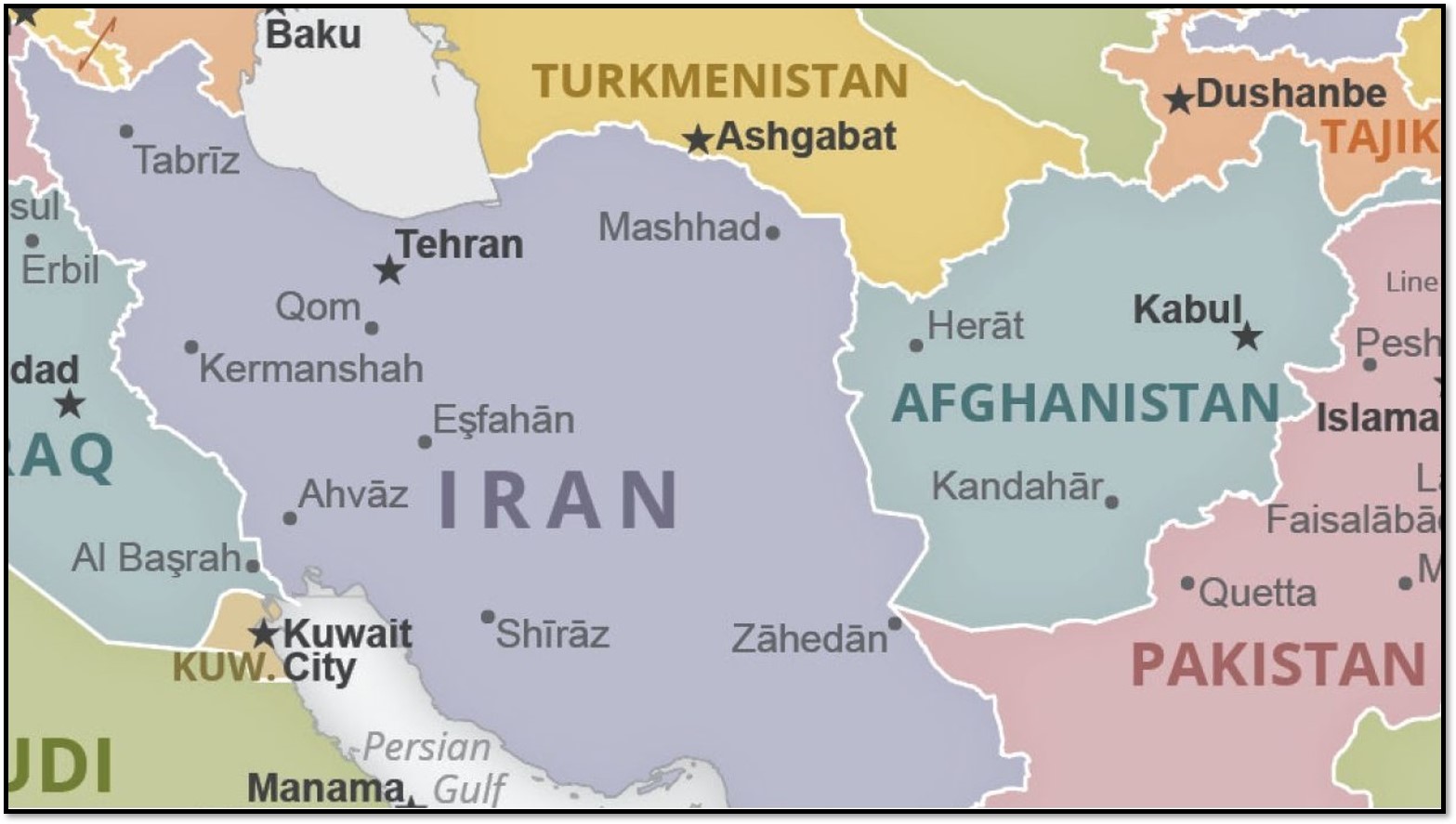 Iran Afghanistan Border Map 
